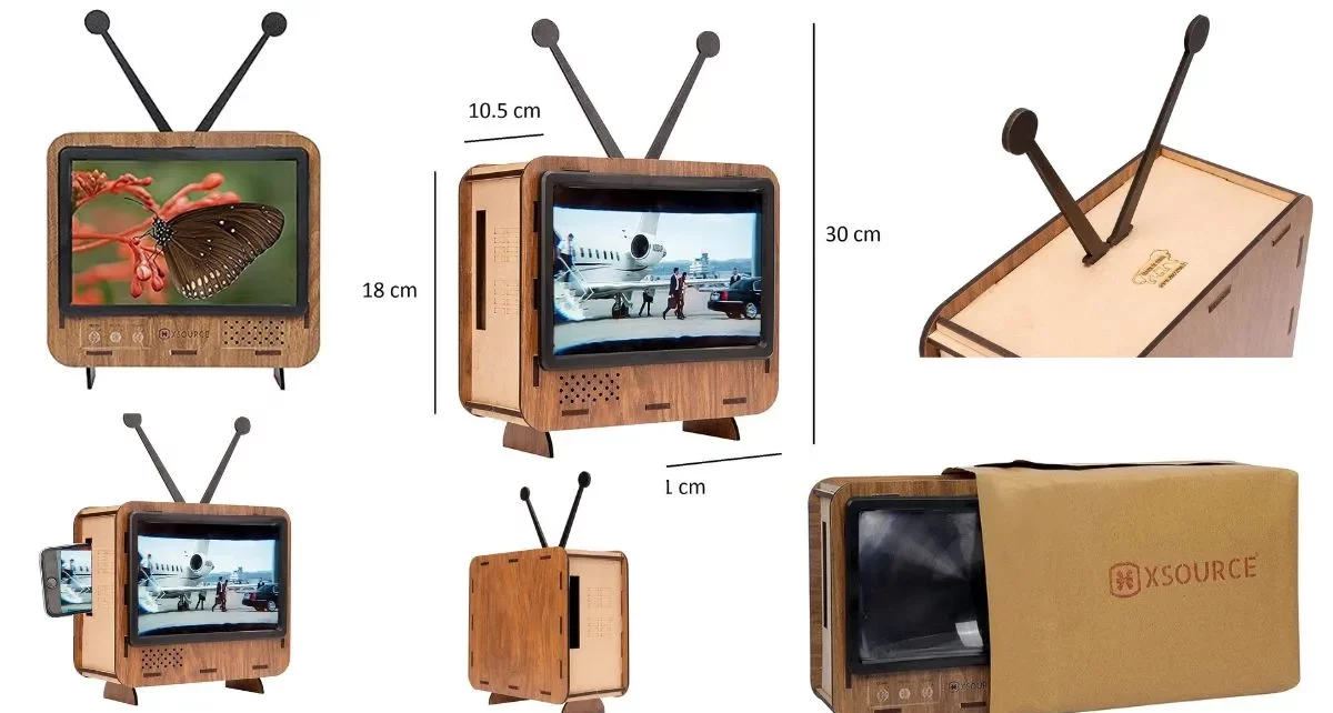 Wooden TV Shape Mobile Magnifier Glass से आप मोबाइल को बना सकेंगे एक Smart TV, आँखों को भी मिलेगा सुकुन